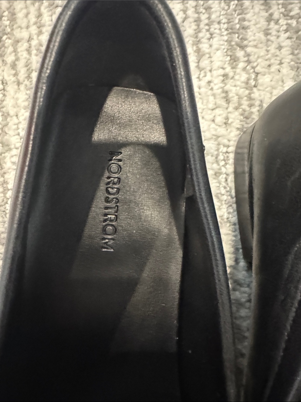 Black Leather Slip-On Moccasin Loafers - Picture 2 of 8